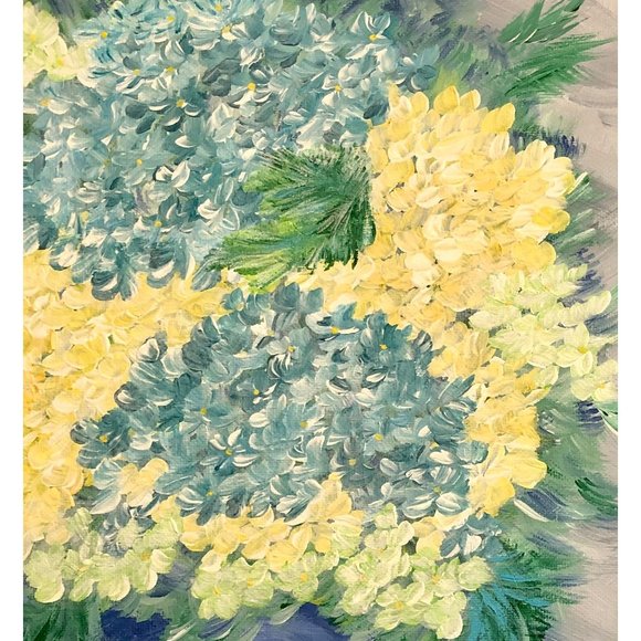 Because Hydrangeas Are Heavenly, 12 x 12 Acrylic Painting, Signed Art, Abstract - Picture 2 of 4